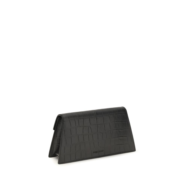 Black calf leather bos taurus clutch bag-null