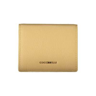 Beige leather women wallet, Beige, medium