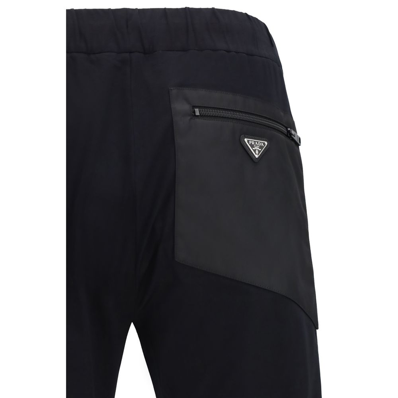 Black nylon athletic pants-null