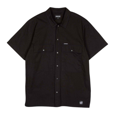 Short sleeves service shirt, Black, medium