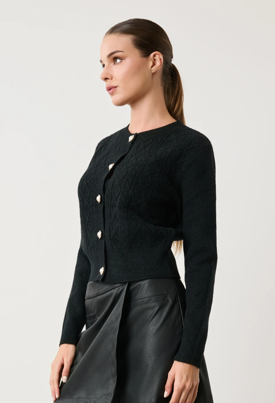 Cardigan with pearl buttons by desiree - black , one size-null