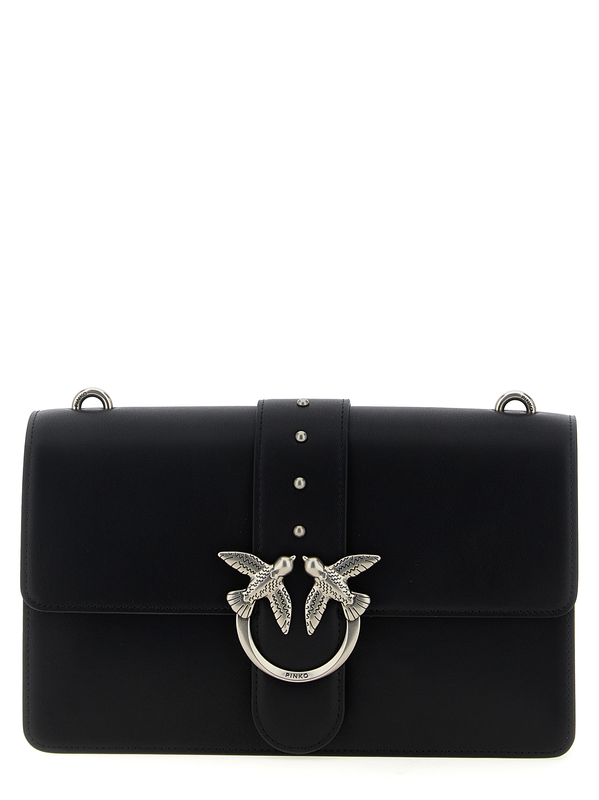 Black goatskin crossbody bag-null