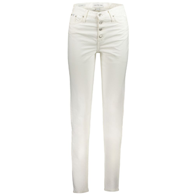 White cotton women's jean, White, medium