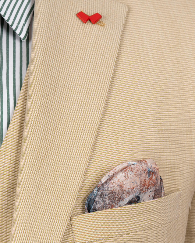 Dzine 3piece slim fit suit in patterned-null
