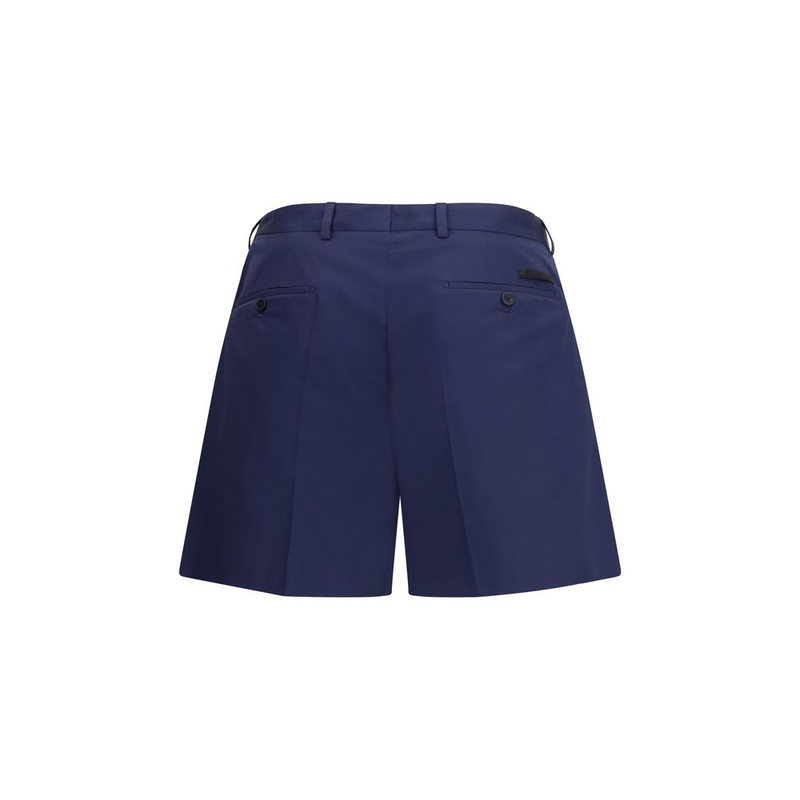 Blue cotton bermuda shorts-null