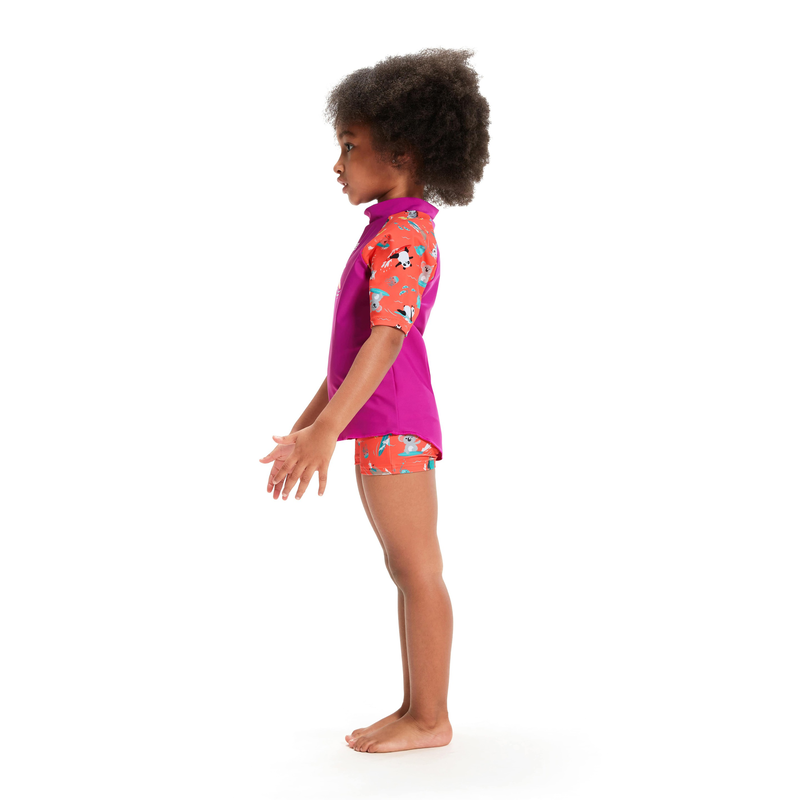 Speedo infant girls digital short sleeve rash top set (81188 image number null