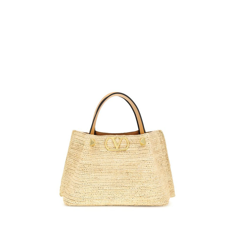 Beige raffia shoulder bag-null