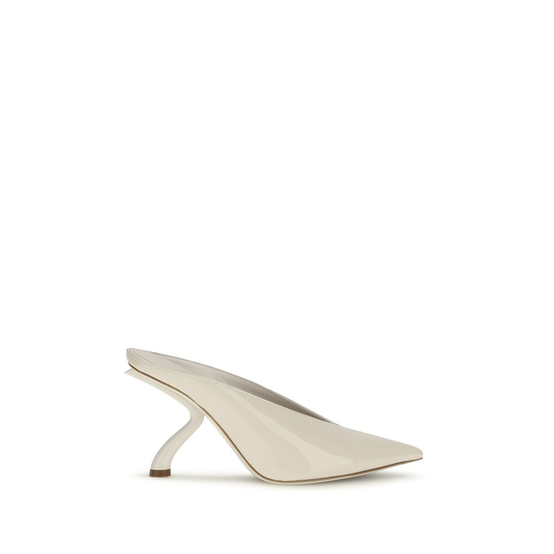 Beige calf leather bos taurus mules-null