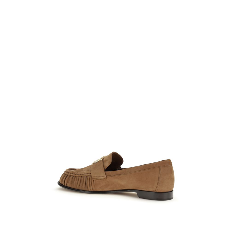 Brown lamb ovis aries aries slip-on loafers-null