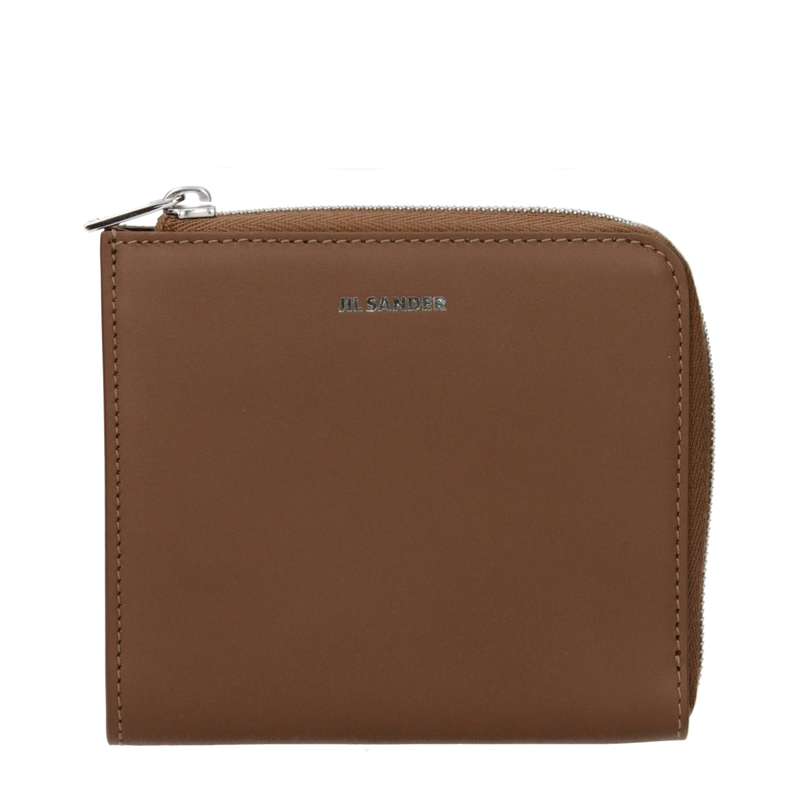 Brown leather wallet-null