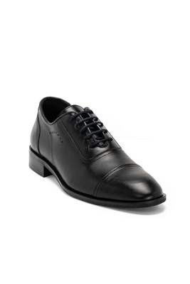 Leather men shoes, Black, medium