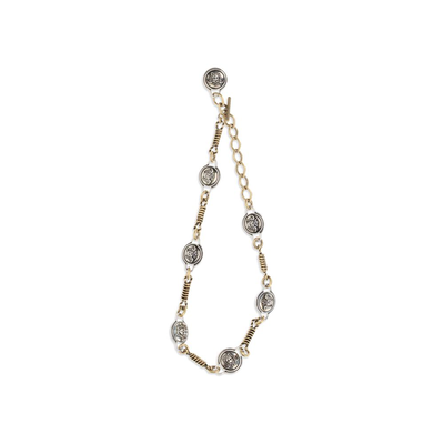 Silver brass necklace, Silver, medium