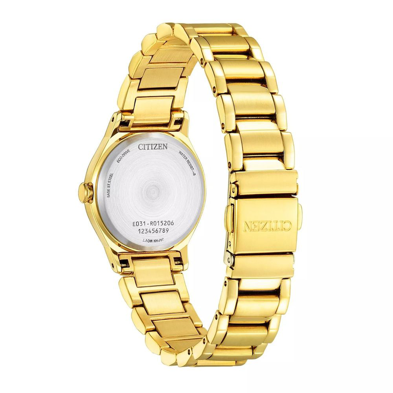 Gold stainless steel dress watch-null