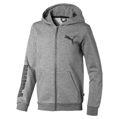 Boys ka sweat hooded jacket, Grey, medium