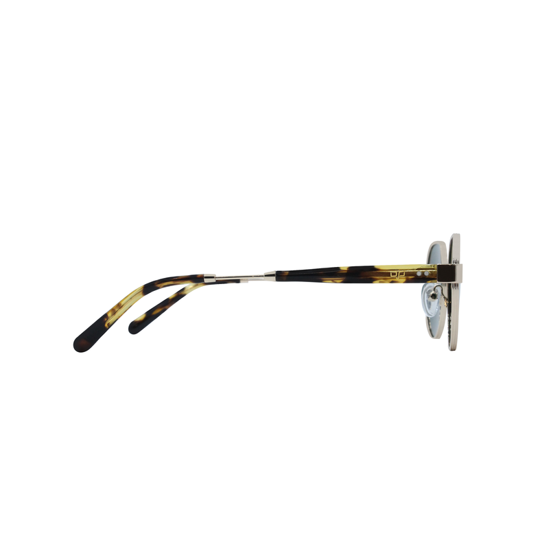 OJO sunglasses handmade round gold frame and shell gold temple with green polarised lenses rx-null