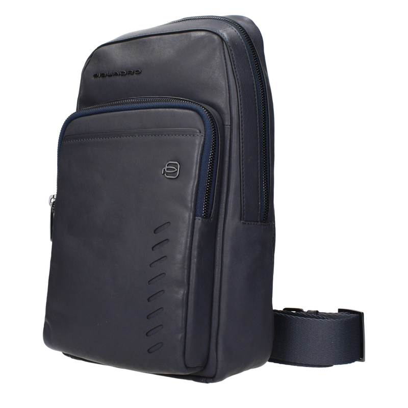 Blue leather crossbody bag-null
