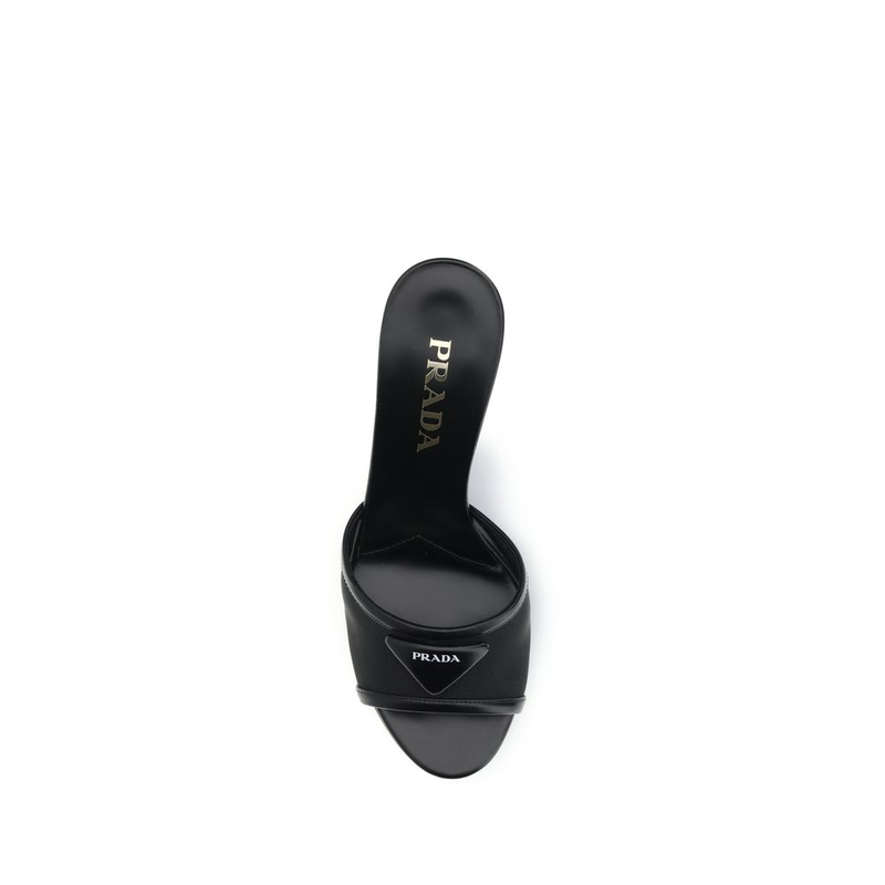 Black calf leather bos taurus stiletto heel sandals-null