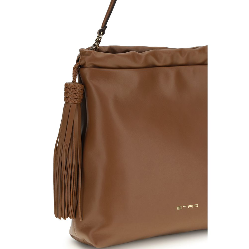 Brown lamb ovis aries aries shoulder bag-null