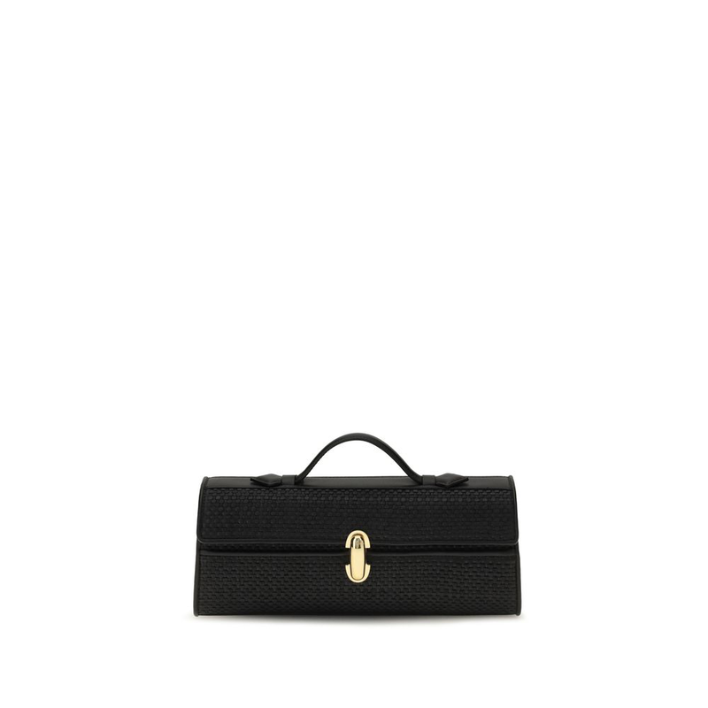 Black raffia handbag-null