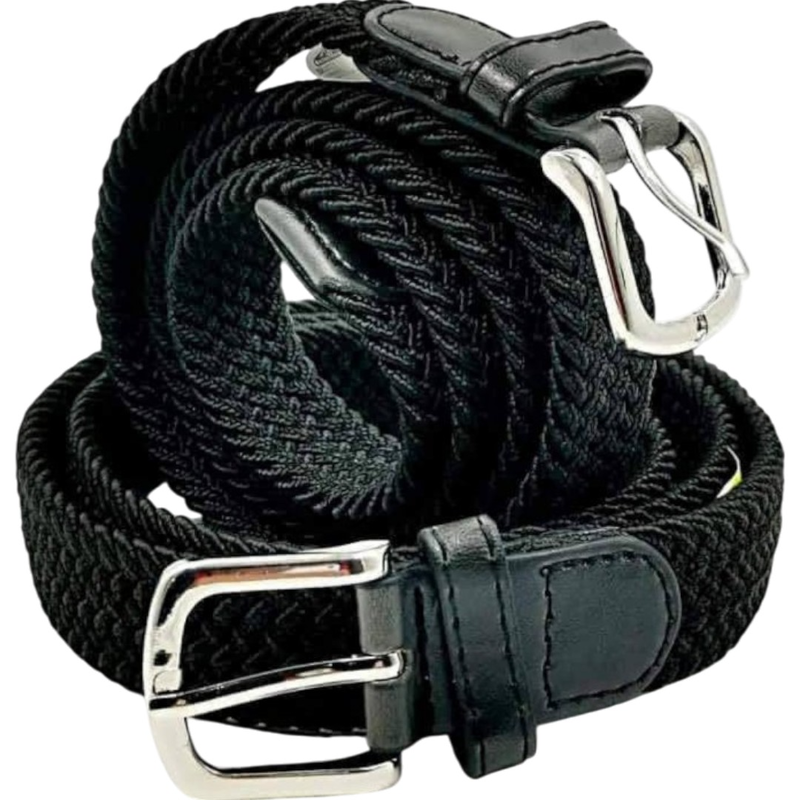 Mens knitted elastic black belt #hw036-null