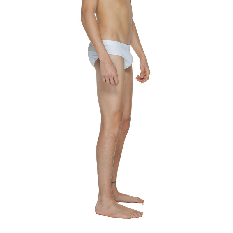 White polyamide swim briefs-null