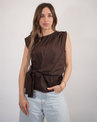 Sleevless top with bow 6100, Black, medium