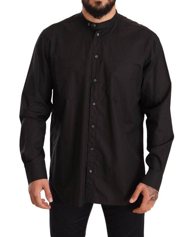Black 100% cotton formal dress top shirt-null