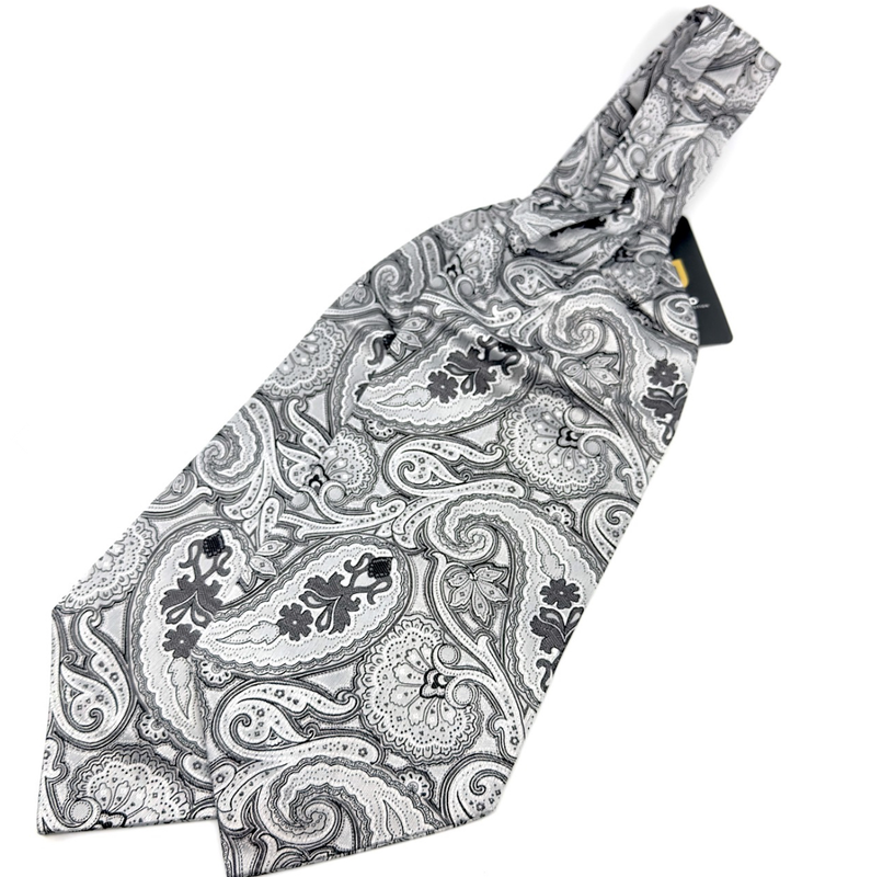 Silky satin textured ascot tie image number null