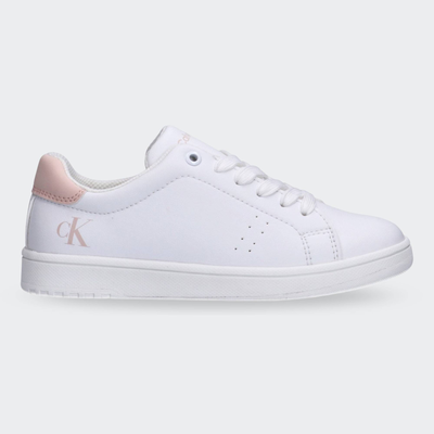 Low cut lace-up sneaker, White, medium