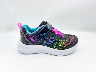Skechers jumpsters big girl's black sneakers sk/302433la, Bkmt, medium