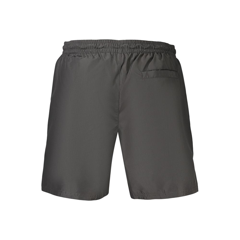 Black polyester men's swimwear-null