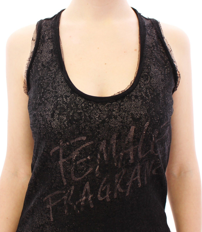 Black lace lined stretch mini dress-null