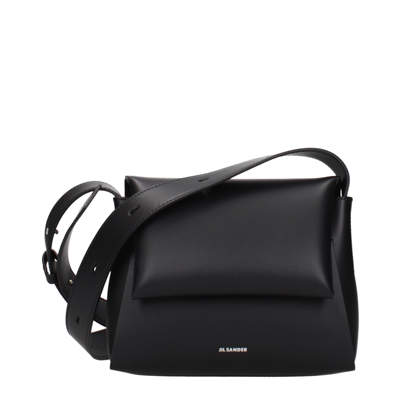Black leather crossbody bag-null