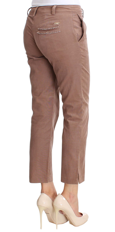 Brown cropped corduroys pants-null
