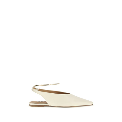 Beige goatskin ballet flats, Beige, medium