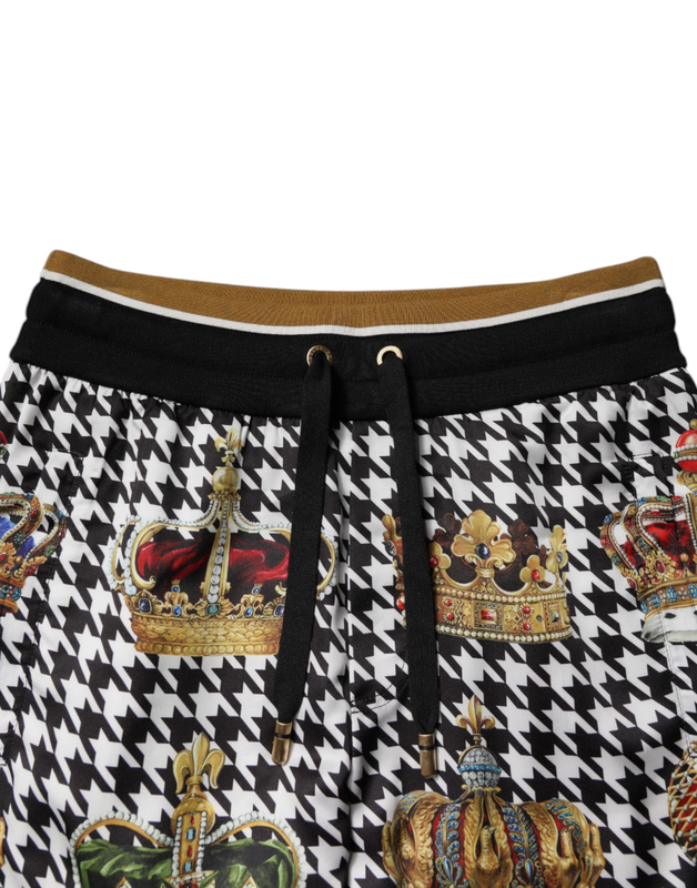 Multicolor houndstooth crown men sweatpants pants-null