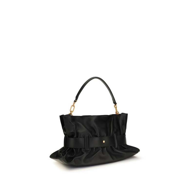 Black calf leather bos taurus shoulder bag-null