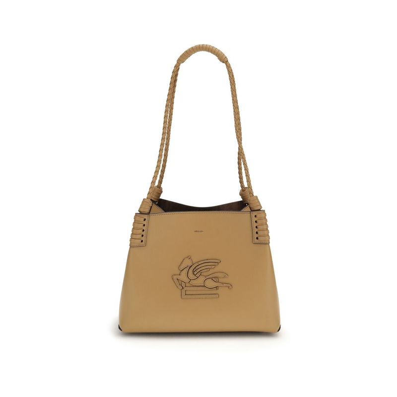 Beige calf leather bos taurus shoulder bag-null