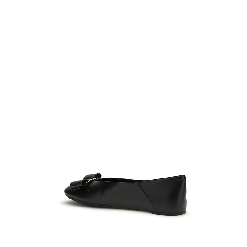 Black calf leather bos taurus ballet flats-null