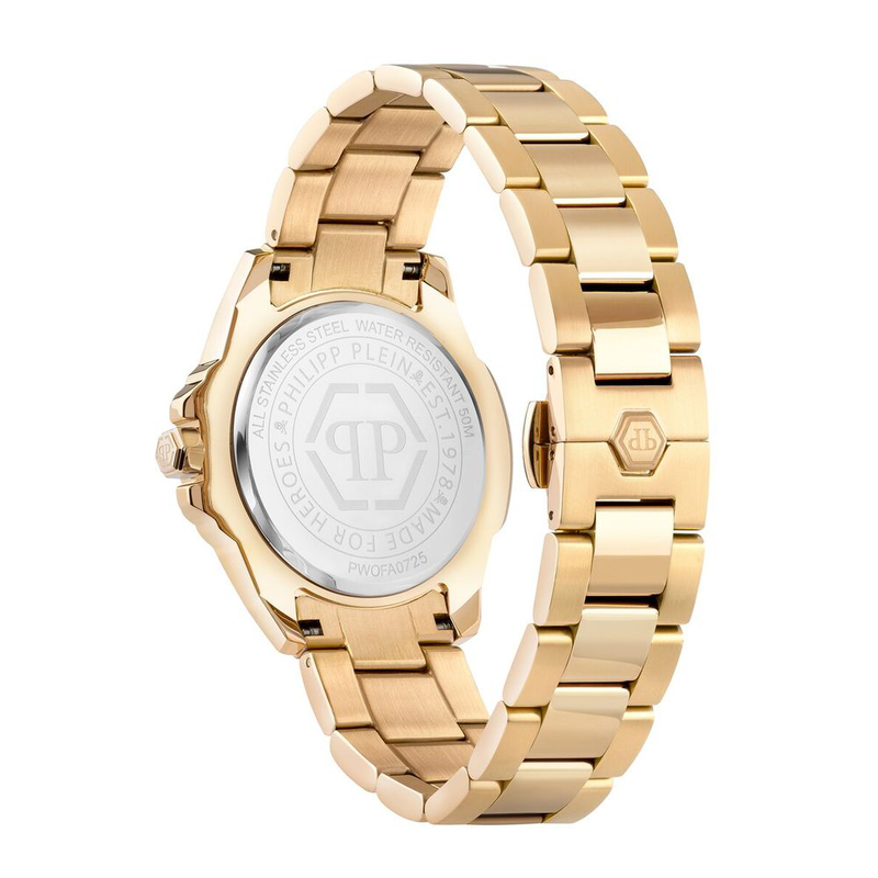 Gold stainless steel dress watch-null