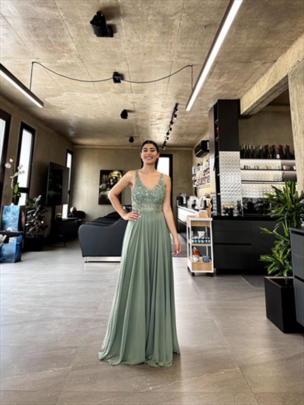 Maxi chiffon dress-null