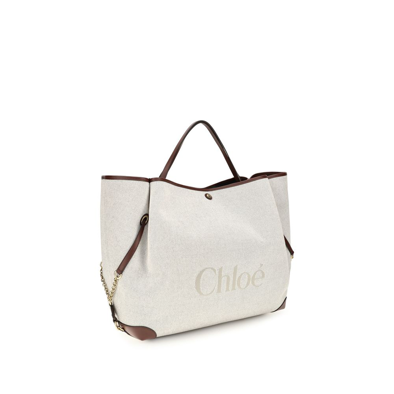 Beige cotton shoulder bag-null