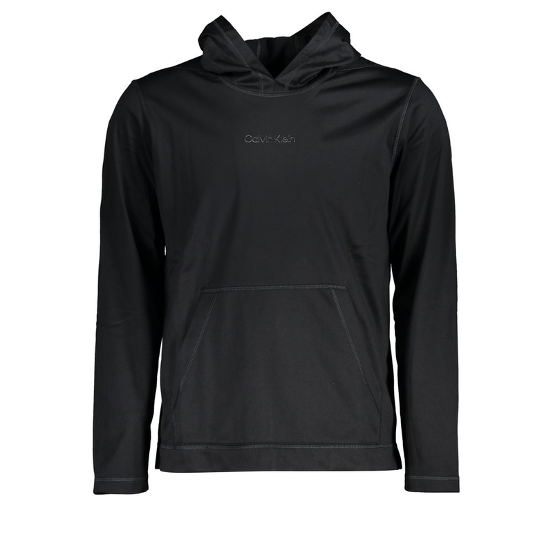 Black polyester men's hoodie-null