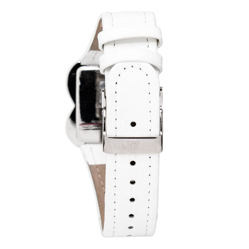 White leather dress watch-null