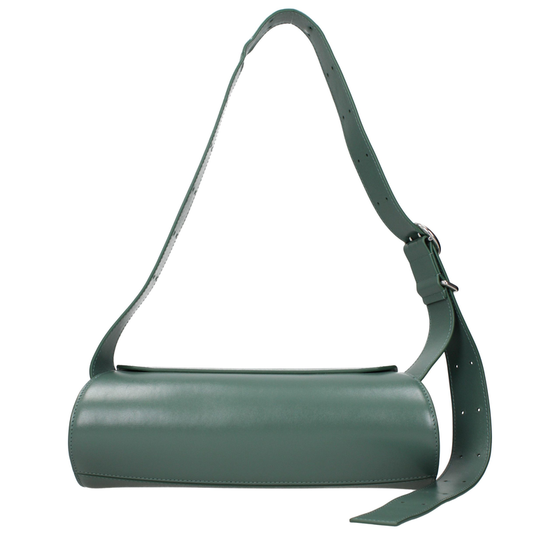 Green leather crossbody bag-null