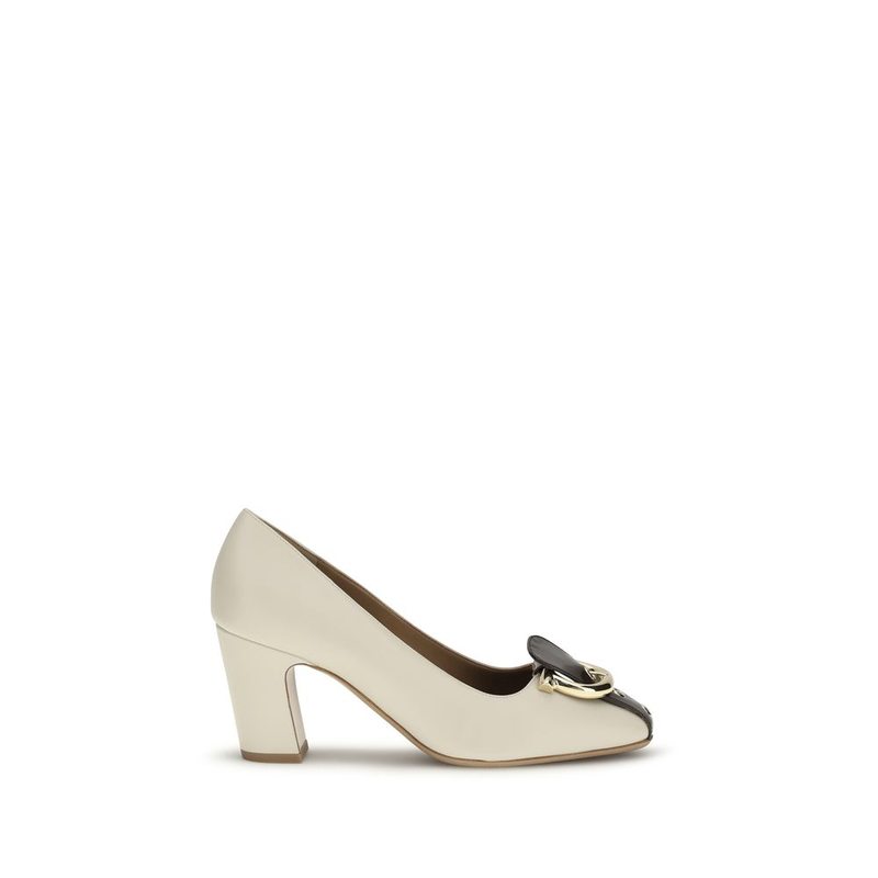 Beige calf leather bos taurus high heel pumps-null