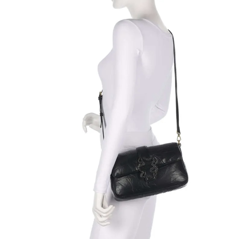 Just cavalli medium puffer snake logo - black-null