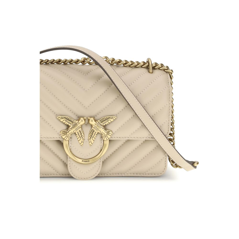 Beige calf leather bos taurus shoulder bag-null