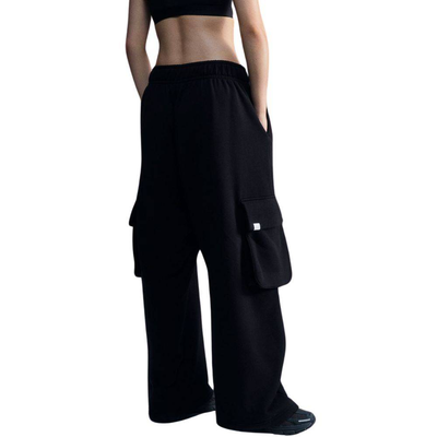 Nike sportswear dance oversized french terry trousers, Black / Sail, medium