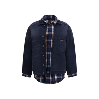 Blue cotton denim jacket, Blue, medium